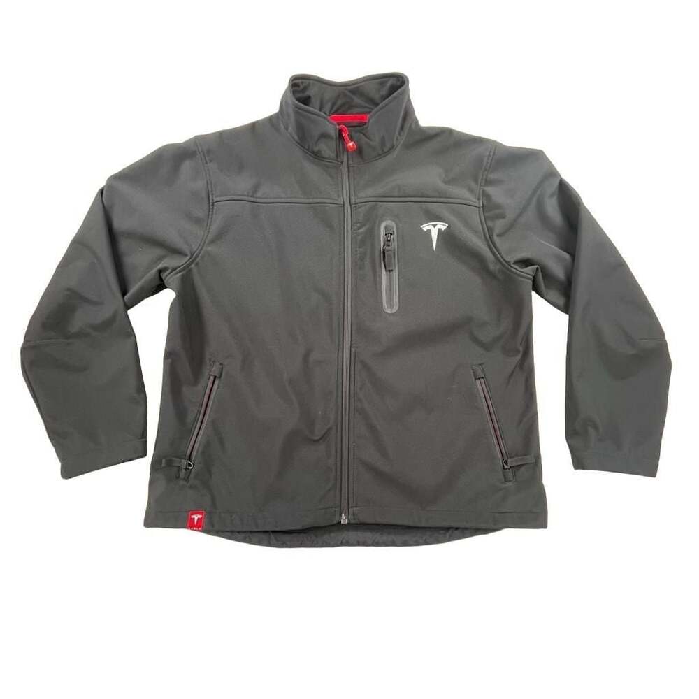 Tesla Motors Black Soft Shell Full Zip Corporate Jacket Men's XXL